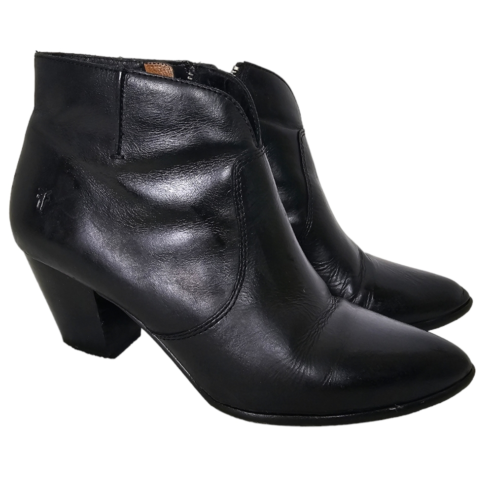 FRYE Black Jennifer Ankle Leather Booties